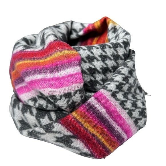 NWOT FRAAS Feel Cashmink Black White Houndstooth Multi Colored Oversized Scarf - Picture 14 of 16